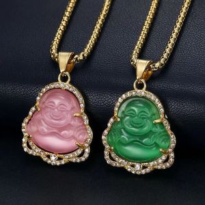 Buddha Pendant Necklaces For Women 14K Gold Cubic Zircon Necklace Fashion Jewelry New Style