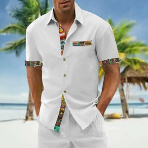 Men's Casual Shirts Tiki Hawaii Mens Shirt 2024 New Mens Shirt 3D Printed Short Sleeve Shirt Simple Casual Top Loose Extra Large Mens Shirt J240531