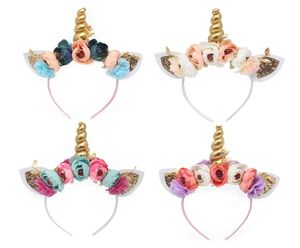 Цветочный рог Unicorn Headsdes for Girls Party Band Blitter Cat Ear Floral Fashion красочная волосатая голова для волос детские аксессуары5938698