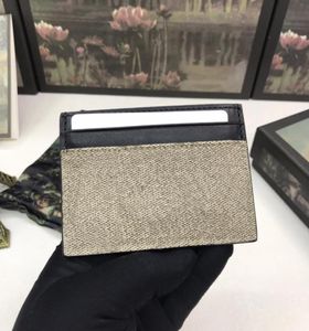Wysokiej jakości czarne płótno z Gunine skórzaną uchwyt na karty z pudełkiem luksusowe projektanci portfeli portfel Portfel karta kredytowa HO3991095