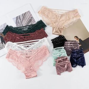 Kvinnors trosor transparenta låghöjda damer sträng Ficelle Flower Lace v Kvinnor Underkläder Underkläder Luxury Pantys Mutandine Donna SE CWMJ