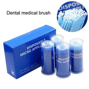 100pcs/box歯科用マイクロブラシ使い捨て材料歯アプリケータースティック口腔衛生歯ケアフロスdental