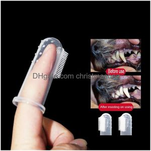 Other Dog Supplies Super Soft Sile Pet Finger Toothbrush Teddy Brush Bad Breath Tartar Teeth Cleaning Tool Dogs Cat Dental Care Pets A Dh4Sa