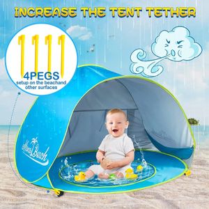 Baby Beach Tält Sunshade UV Protection Baby Outdoor Toys Swimming Pool House Childrens Tent Toys 240524