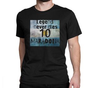 Pojkar tee casual legend aldrig dör diego maradona affisch tshirts män besättning hals t skjortor argentina fotboll fotboll tees stor storlek cl1019298