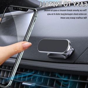 Araba Telefon Tutucu Dönebilir 360 ﾰ Manyetik Mini Şerit Şekli Stand GPS Navigasyonu Samsung için Güçlü Mıknatıs Montaj Desteği LG JMPPU