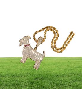 iced out goat pendant necklaces for men women luxury designer sheep bling diamond pendants gold silver animal hip hop jewelry chai8728986