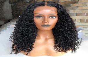 Kinky Curly Wig 13x6 Lace Front Human Hair Wigs Preucked Remy Brazilian Hair180密度シルクトップレース前面WIG63912854211686