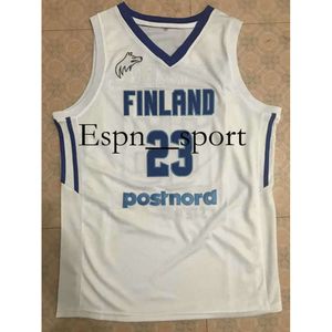 T9 23 Lauri Markkanen Finlandia National Team Basketball Jersey Blue, White o Custom Player per qualsiasi nome Maglie da uomo da ricamo