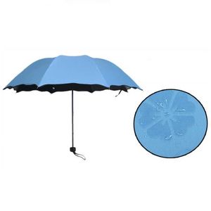 Paraplyer homeproduct centrerad blad bärbar manuell vikning paraplyatercolorblack limbeläggning lätt uv paraply h240531 i9kn