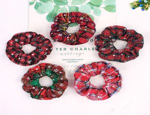 Christmas Scrunchies Hair Bands Women Scrunchy Elastic Hair Ties Girls Ponytail Holder Festival Fabric Cloth Hair Accessories 09252118432