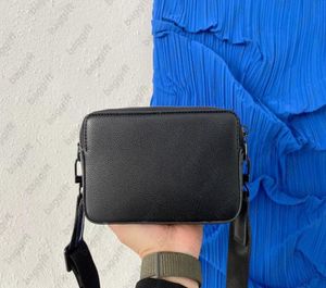 Versatile Wearable Wallet M59161 80741 Men Bag Black Grained Leather 6 Card Slots Flap Huge Capacity Cross Body Shoulder Han7440406