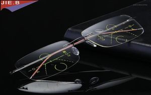 Titanium Alloy Rimless Eyewear Smart Zoom Progressive Multifocal Reading Glasses Men Women Presbyopia Hyperopia Sunglasses2536955