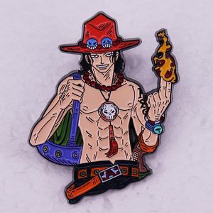 one piece Fire Fist Ace brooch Cute Anime Movies Games Hard Enamel Pins Collect Metal Cartoon Brooch Backpack Hat Bag Collar Lapel Badges