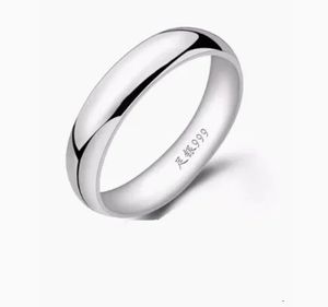 pure silver 999 jewelry real silver rings for couples free engraving letters 3mm 4mm 5mm 6mm 240530