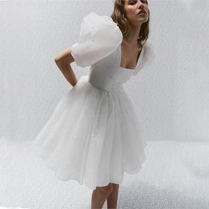 Pearl Home Dress Womens Cocktail Dress Fluffy Sleeves Girl Ball Dress Elegant Graduation Dress 240523