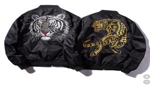 New Bomber Mns Jackets Embroidery Golden white tiger 2019 Jacket Mens MA1 Pilot Bomber Jacket Male Embroidered Thin Coats9936494