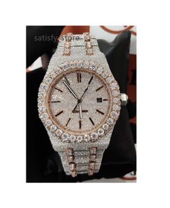 Wysokiej jakości zegarek na rękę dla kobiet luksus moissanite diamentowy cyrkon automatyczny mechaniczny męski zegarek relojes hombre montre homme