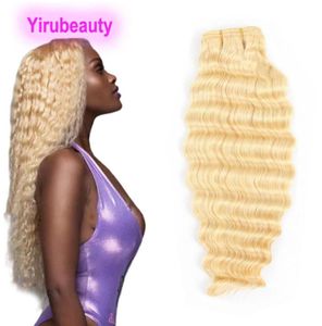 Yirubeauty Brazilian 100 Human Hair100Gアリンド1ピースブロンド深い波ルーズウェーブ613 Kinky Curly Double Wefts One Bundle7179850