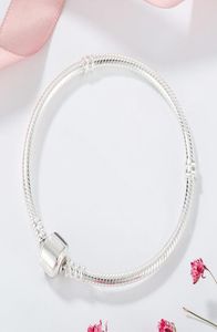 Braccialetti d'argento Sterling Womens 925 Catena in stile europeo adatto per perle di ciondoli braccialetti regalo di gioielli da donna fai -da -te con box5505427 originale 5505427