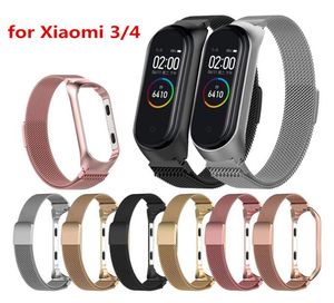 Smart Wristbands Milanese Loop Mi Band 34 Wrist Strap Miband Smart Bands Bracelet Smart Watch Straps For Xiaomi Mi Band 34 Metal5868514