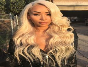 Platinum Blonde Peruka dla kobiet Wave Body Fala Preucked Virgin Brazilian Hair 613 Blondynka Pełna koronkowa peruka ludzkie włosy z dziecięcymi włosami 33330379