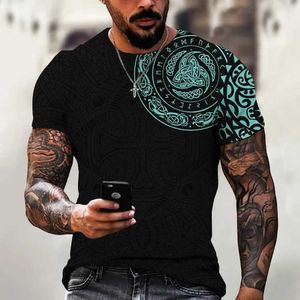 T-shirty męskie 2023 HARAJUKU PULLOVER TOTEM VINTAGE DIND MANS STREET Odzież 3D Black Mens Top Duże koszulka swobodna T240531