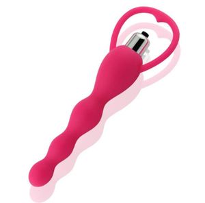 Silicone Vibrating Stick Vagina Anal Beads Vibrator Waterproof Anal Vibe Soft Sex Toy For Men Women2049072