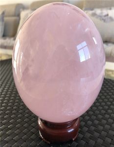 DHX SW toppkvalitet 10 cm stor naturlig rosa kvartskristall sfärmeditation ros kristall boll reiki helande ta bort negativ energi8543955