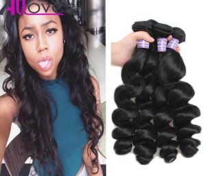 Hela brasilianska hårförlängningar 3PCSLOT Billiga 8A obearbetade mänskliga hårväv Peruvian Loose Wave Virgin Hair Wefts 85899576308892