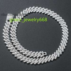 Hip Hop 14mm 925 Sterling Silver VVS Moissanite Diamond Jewelry Cuban Link Chains Moissanite Necklace For Men Women