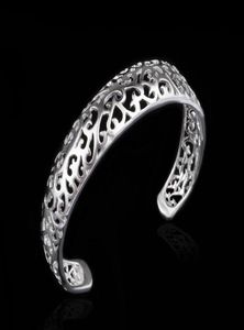 Factory 925 Sterling Silver Plated Fashion Jewel Charm Hollow Bangle Armband Girl Madam 10pcslot2580736