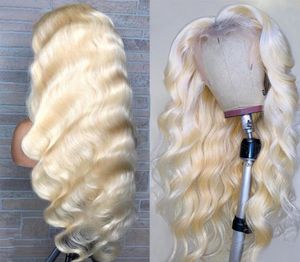 Allove Body Wave 30inch Transparent Lace Wig 13x1 Human Hair Lace Front Wigs Blonde Color 613 Straight Deep for Women5122311