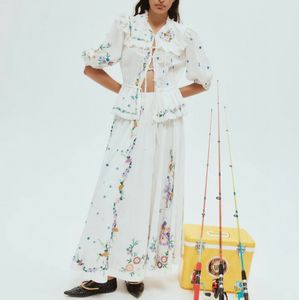 Designer -Kleiderset 24 Sommer Neue Baumwollsticker Casual Set Shirt und Halbrock -Set