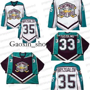 G Gaoxin 1999-2000 CI Mighty Ducks Jersey Hockey 8 Sean Avery 33 Tony Tuzzolino 35 Iilya Bryzgalov Duck Ice Hockey Jerseys Black White S-3XL