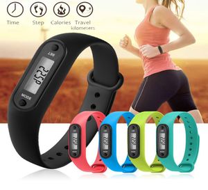 Smart Wristbands Digital LCD Silicone Wrist Band Pedometers Run Step Adult Sport Fitness Tracker Watch Multifunction Walking Calo8230398