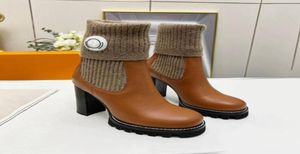 2022 Trail Trail Trail Boot Wintry Calfskin Stretch Fleece Warm مريحة سهلة على Off Rubber Patch Contraving Schitching5844778