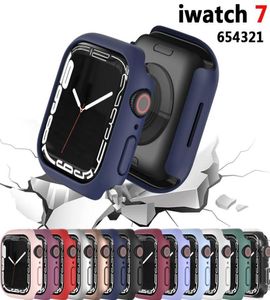 Fall för Apple Watch 7 Case 41mm 45mm 44mm 40mm 42mm 38mm Tillbehör PC Protector Bumper Cover IWatch Series 6 SE 5 4 3 Case9160944