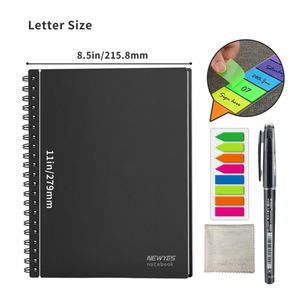 Notepads A4 Wet Erasable Reusable Smart Writing Notebook Black Waterproof Paper Auto-Scan Customized Gift Wire Bound Spiral Notes 23082 Sjik