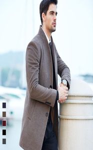 Whole High quality 50 Wool Coat Men Autumn Winter Business Casual Single Breasted Long Trench Coat Men Brand England Style C4486258