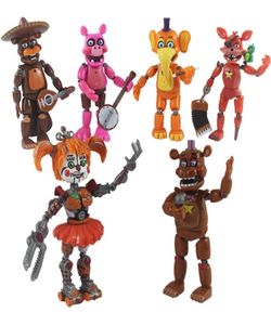 6pcsSet Five Nights at Freddy Action Figure Toy Fnaf Bonnie Foxy Freddy Fazbear Bear Figures Toy Doll with Light T2001063603921