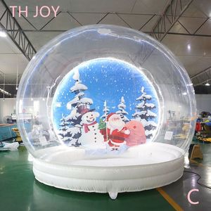 gigantyczne świąteczne nadmuchiwane bąbelkowe glob śnieżny z tunelem świątecznym balonem na sprzedaż