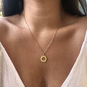 Designer Gold and 925 silver Fashion Gift Necklaces Woman jewelry Necklace small sun 18K choker With Elegant box ins 282 XL