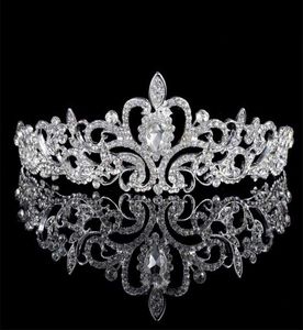 Hair Clips Barrettes Vintage Handmade Silver Color Gliter Rhinestone Tiara Crown Princess Alloy Comb Birthday Women Wedding Acce8983883