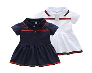 Nowa moda maluch dziecięcy sukienka kreskówka Summer Baby Girl Ubrania w paski w Straile Sundress5595601