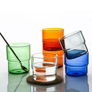 Personalizzati all'ingrosso di tazze di vetro colorate da produttori, latte per ufficio domestico e tazze di succo