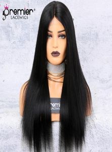 Silk Base Lace Front Wigs Middle Part Yaki Straight 150 Density 100 Brazilian Remy Hair Wigs99140756351208