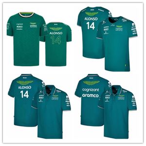 Herren-T-Shirts Aston Martin Jersey T-Shirt AMF1 Polos 2024 Offizielle Herren Fernando Alonso T-Shirt Formel 1 Rennanzug F1 Shirt Polo Moto Motorcyc Tees