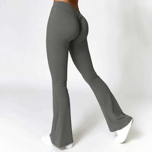 Yoga Outfits Nylon yoga pants back V-shaped peach shape womens high waisted pants womens hip push ups womens flash pants T240601