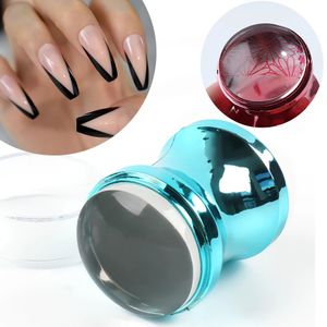 1set Mirror Nail Stamper Clear Silicone Head Manicure Scraper Transfat Mallar Tryck satser Nagelkonst Stämpelplattor LY1033-1 240510